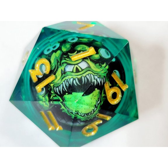 Green Beholder Liquid Core 35mm Large d20 | Dungeons & Dragons | Colossal Dice | DnD Dice | DnD Dice Set Polyhedral 5E DND
