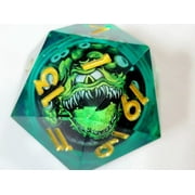 Green Beholder Liquid Core 35mm Large d20 | Dungeons & Dragons | Colossal Dice | DnD Dice | DnD Dice Set Polyhedral 5E DND