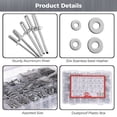 thumbnail image 3 of 890 PCS Pop Rivet Assortment Kit, Aluminum Blind Rivets with Stainless Steel Flat Washers, 14 Sizes Rivets, 4 Sizes Washers, 1/8" 3/32" 3/16" 5/32" 1/4" Rivets for Metal Furniture, Cars, Instruments, 3 of 5