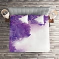 thumbnail image 2 of Ambesonne Flower Quilted Coverlet 3 Pcs, Iris Petals, King Size, Violet White, 2 of 2