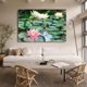 thumbnail image 2 of Póster de lienzo con 4 flores de loto floreciendo en el agua, decoración de dormitorio, paisaje deportivo, decoración de oficina, regalo, estilo marco, 12 x 18 pulgadas (30 x 45 cm), 2 of 8