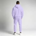 thumbnail image 4 of Zorvxlyn Sweatsuits Men 2 Piece Outfit Fleece Relaxed Fit Hoodie Jogging Sport Pants Set Fall Winter Fuzzy Tracksuit Outfits Jogging Suit Hooded Set Light Purple L, 4 of 7