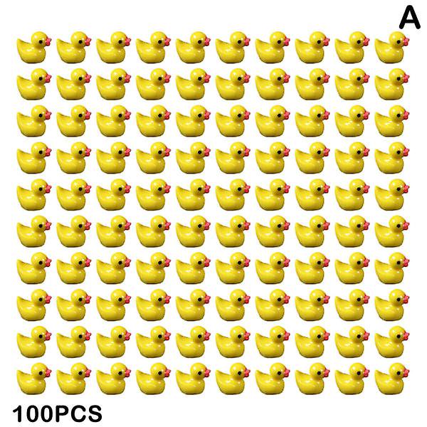 100/200 piezas Mini patitos de goma Patitos de resina en miniatura Amarillo Tiny D