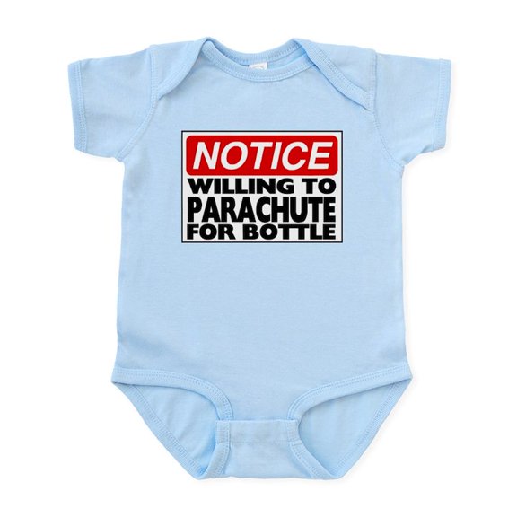 CafePress - Will Parachute For Bottle Infant Bodysuit - Baby Light Bodysuit, Size Newborn - 24 Months