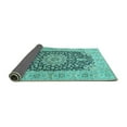 thumbnail image 2 of Ahgly Company Indoor Rectangle Medallion Turquoise Blue Traditional Area Rugs, 6' x 9', 2 of 4