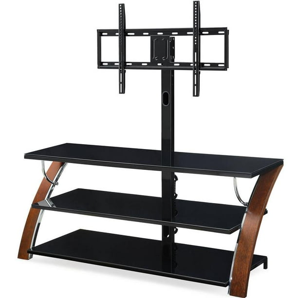 56 62 Tall Elie Modern Concept Flat Panel Bentwood And Glass Tv Stand Walmart Com Walmart Com