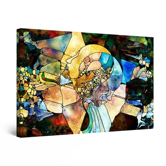 Startonight Canvas Wall Art Abstract - Double Personality, Hidden Faces Painting - Artwork Print for Bedroom 24" x 36" 