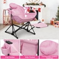 thumbnail image 2 of Ainfox Foldable Portable Rocking Camping Chairs with Footrest,Cup Holder,Pillow,Pink(Set of 2), 2 of 6