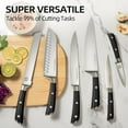 thumbnail image 2 of Knife Set 15 Pcs Japanese High Carbon Stainless Steel Kitchen Knife Sets with Block and Sharpener, Premium Razor Sharp Black Knives Block Set for Kitchen with Ergonomic Full-tang Handle, 2 of 7