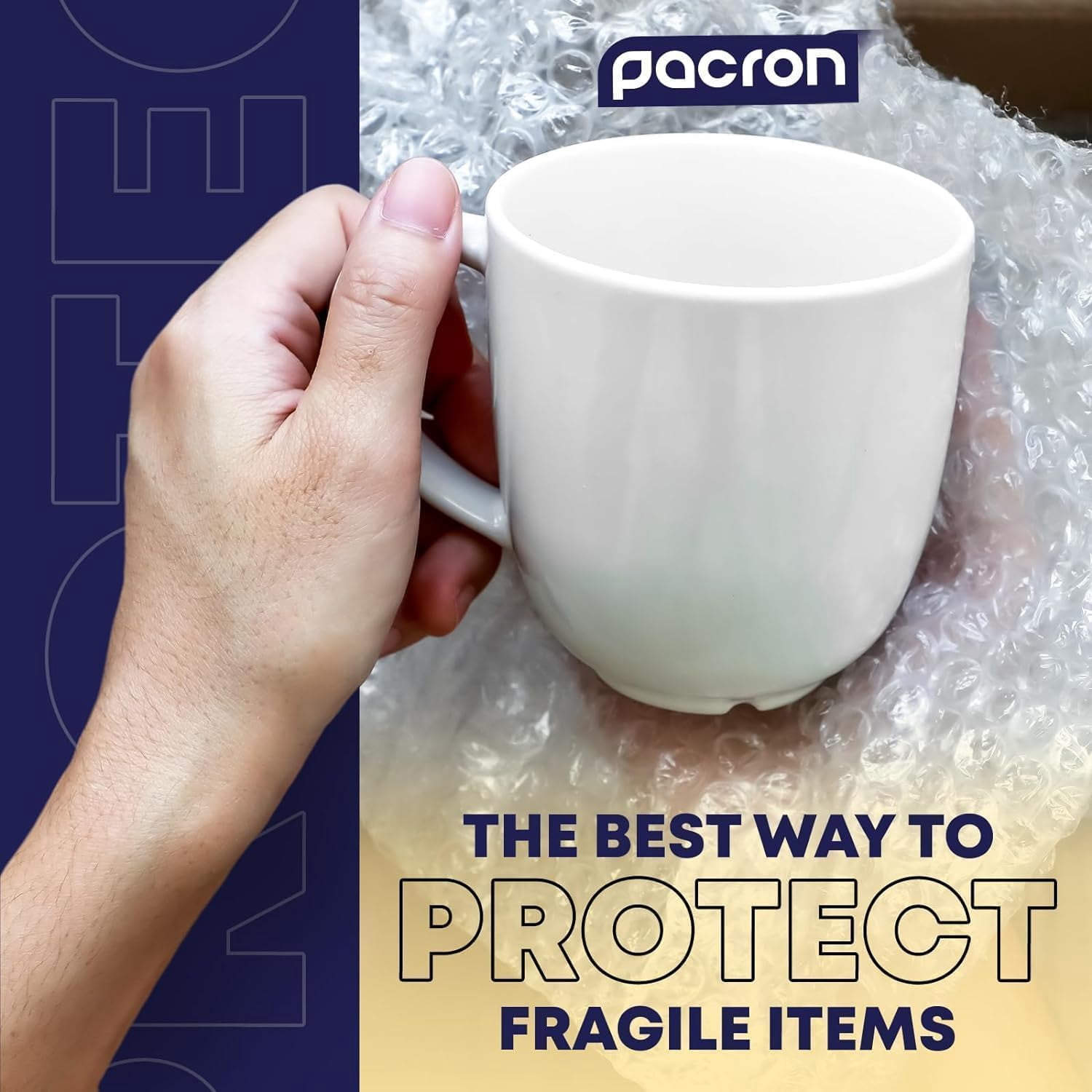 Pacron Bubble Wrap Sheets  12x12, 75-Count - Eco-Friendly Wrap for Shipping Fragile Items