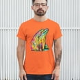 thumbnail image 3 of Tee Hunt You Only Live Once T-Shirt Cute Neon Dolphin Dean Russo Art Men's Tee, Orange, X-Large, 3 of 5