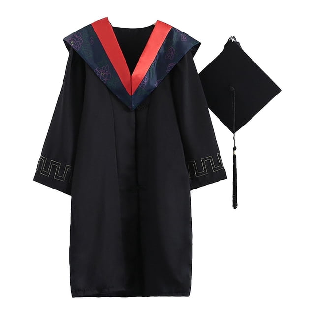 M 1 Juego de hermoso uniforme de graduación de punto fino, vestido de graduación elegante de poliéster con toque festivo para fotografía