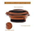 thumbnail image 5 of Gustave PU Leather Crossbody Bag for Women Soft Lightweight Shoulder Handbag Satchel Purse with Multi Zipper Pocket - Brown, 5 of 8