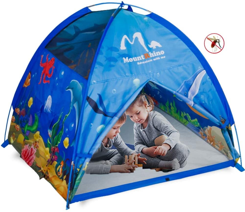 MountRhino Kids Play Tent Playhouse-48”x48”x42” Under The Sea Tent Indoor Outdoor Tents for Kids Portable Under The Sea Toys Tents for Boys Girls Imaginative Camping Games Kid’s Gift 