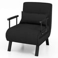 thumbnail image 3 of Kepooman Comfort Accent Armchair, Sofa chair, Lounge Seat, Folding 6 Position Convertible Sleeper Bed Armchair Lounge Couch with Pillow-Black, 3 of 8