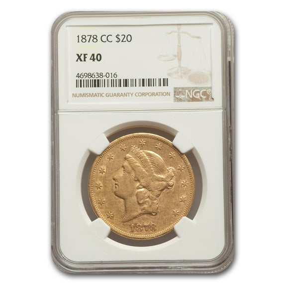 1878-CC $20 Liberty Gold Double Eagle XF-40 NGC
