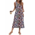 thumbnail image 2 of Fantaslook Long Tank Dresses for Women Summer Sleeveless Button Down Dress Casual Loose Beach Vacation Sundress, 2 of 8