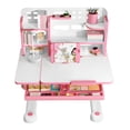 thumbnail image 3 of Kids Functional Desk and Chair Set, Ergonomic Height Adjustable Children School Study Desk with Tilt Desktop, Book Stand, Metal Hook and Storage Drawer for Boys Girls, 3 of 8