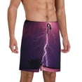 thumbnail image 5 of KLL Thunderstorm Violet Purple for Men's 1-Pack Shorts,Sleep Pajama Shorts for Men Soft Pj Shorts Men's Pajama Bottoms Sleepwear -XX-Large, 5 of 7