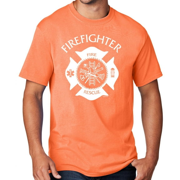 Men's Firefighter T-shirt, 2XL Neon Orange