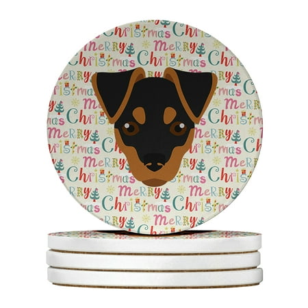 

Japanese Terrier Merry Christmas Large Sandstone Coasters Pack of 4 4 in x 4 in
