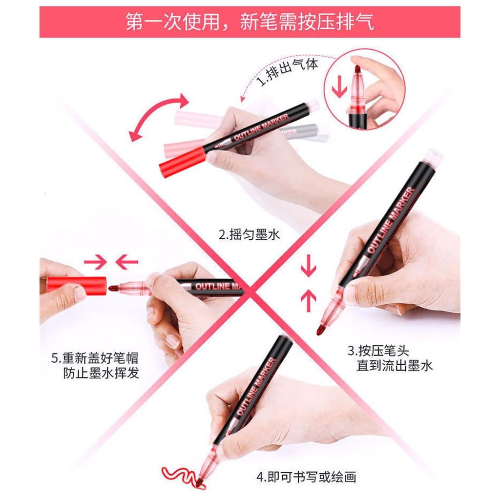 Giaone Marker Pen for Smooth Flow Glitter Gel Pen For Drawing Writing Art Crafts