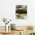 thumbnail image 3 of JRXY Grey Gold Blue Abstract Wall Art Set Modern Canvas Prints for Home Decor Living Room Bedroom Office, 3 Piece Grey Abstract Painting with Gold Accents 16x20 in, 3 of 5