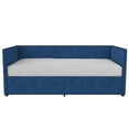 thumbnail image 3 of Novogratz Arliss Modern Glam Tuxedo Daybed with Storage, Twin, Blue Velvet, 3 of 23