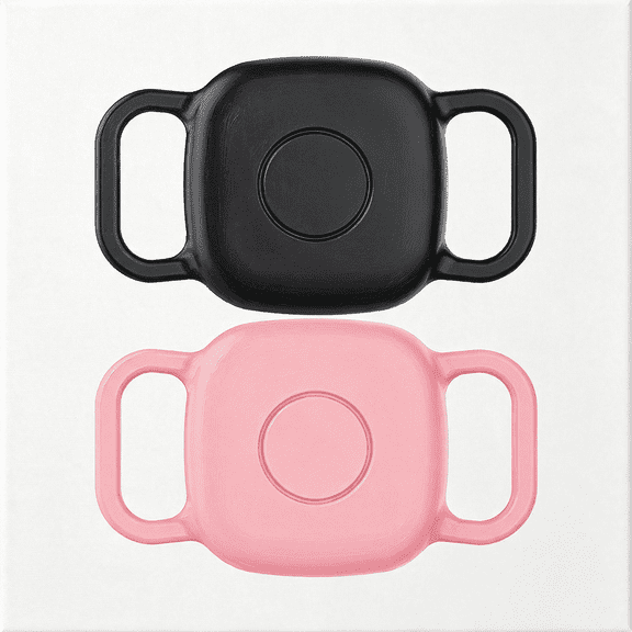 SUBAI Waterproof Dog Collar Holder for Tracker,2-Pack Durable Silicone Cover,Anti Lost for Life 360 Tile Tracker Case for Cat & Pet Collars,Easy Installation,Black Pink
