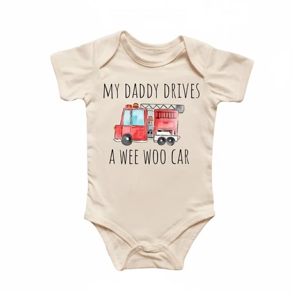 Fire Fighter Truck Newborn Baby Bodysuit