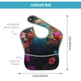 thumbnail image 4 of Hirioo Colorful Flower Bird for Baby Waterproof Pocket Bib Adjustable Closed for Babies Toddlers with Large Pocket 6-24Months, 4 of 8