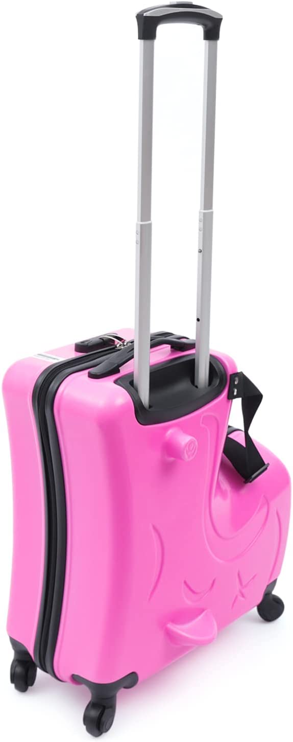 Miumaeov 20" Kids Ride on Luggage Seat, Kids Travel Trolley Suitcase