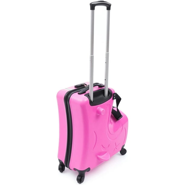 Miumaeov 20" Kids Ride on Luggage Seat, Kids Travel Trolley Suitcase
