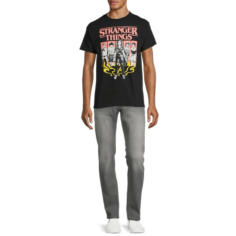 Stranger Things Men s Boxes Character Graphic Tee with Short Sleeves