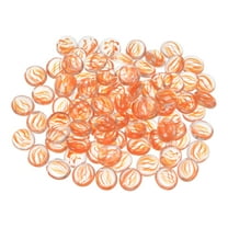 86pcs Fire Glass Beads for Fire Pit, 3/4" Luster Glass Marbles for Fish Tank Aquarium Orange and White