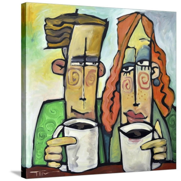 Art.com Coffee Date Stretched Canvas Print Wall Art by Tim Nyberg, 30" x 30"