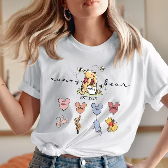 TSHIRT Personalised Mummy Bear Happy Mother's Day Most Loved Mum T-shirt