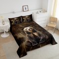 thumbnail image 3 of Black Bear Comforter Set,3D Bear Print Bedding Set,Jungle Wildlife Bedding Comforter Sets King Size,Black Animal Duvet Insert,Rustic Farmhouse Down Comforter, 3 of 5