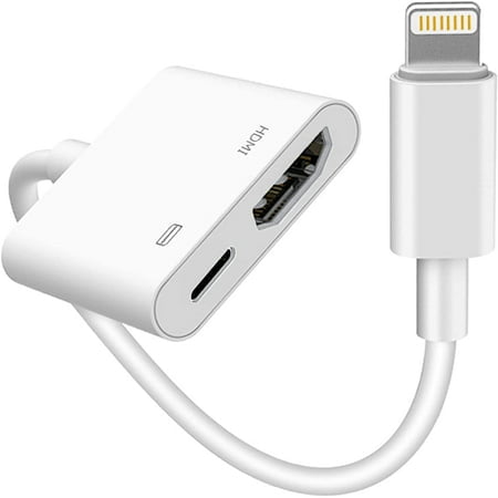 Saveplus Lightning to HDMI Digital AV Adapter for iPhone,1080P Digital Sync Screen Converter Charging Port for iPhone/iPad 1080P HDMI Converter for HD TV/Projector/Monitor,Support All iOS