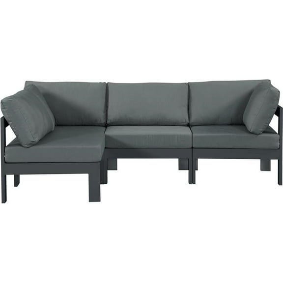 Pemberly Row Contemporary Gray Outdoor Patio Modular Sectional