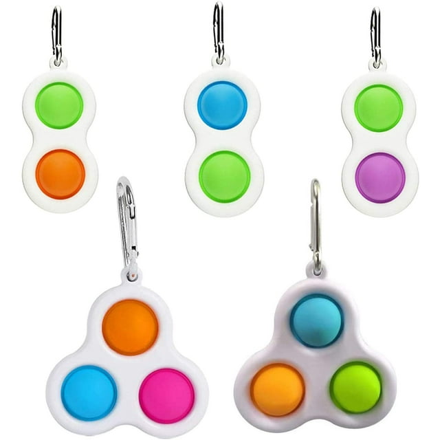 5 Pac Simple Fidget Dimple Toy Silicone Flipping Board Toy,Stress Relief Sensory Hand Toy,Sensory Toy Toddler Early Educational Toy,Brain Development Toy,Mini Fidget Toy for Kids Adults