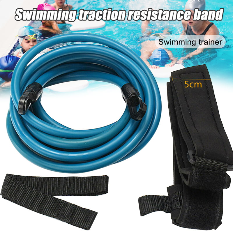 Swimming Training Rope Bungee Exerciser Leash Stationary Swim Belt Safety Pool 