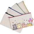 thumbnail image 2 of 15 estuches de tela para lápices, estuches para lápices para niños en blanco, 6 lápices de colores y 8 moldes para pintar para bolsas de maquillaje de viaje, estuche para lápices, 2 of 5