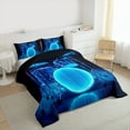 thumbnail image 3 of Manfei Musical Drum Kit Queen Comforter Set,Rock Music Bedding Sets,Blue Black Bedding Comforter Set For Teens,Microfiber Bedroom Decor Reversible,3-Piece, 3 of 8