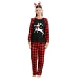 thumbnail image 2 of KelaJuan Matching Family 2PCS Pajamas Set, Cute Elk Print Raglan Plaid Long Sleeves Crew Neck Tops Elasticated Trousers Sleepwear, 2 of 6