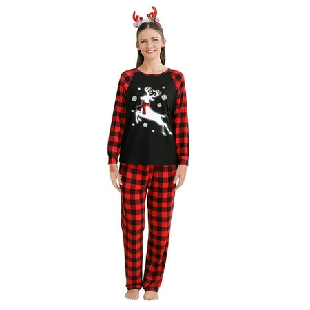 

Genuiskids Family Christmas Matching Pajamas Sets Christmas Matching Jammies for Couples Christmas Elk Pjs Christmas Holiday Sleepwear Set for Men Women Kids