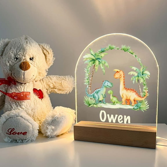 Personalized FREE Custom Dinosaur T. Rex Dino Night LED Lamp For Kids Room, Baby Gift, Girls Boys Night Light, Bedroom Decor, Dinosaur Gifts