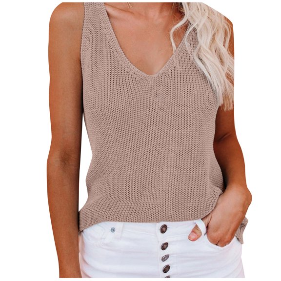 Pbnbp Women's Solid Color Knit Ribbed Tank Tops Sleeveless Crewneck Slim Plus Size Tops