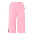 thumbnail image 4 of Pantalones capri deportivos lisos y sexys para mujer: cintura alta, pierna ancha, corte holgado y cómodo, 3 colores: blanco, negro y caqui. Tallas: S-XXL., 4 of 4