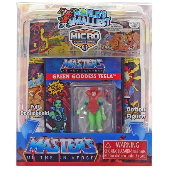 World's Smallest Masters of the Universe Green Goddes Teela Micro Figure & Comic